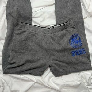 Victoria's Secret PINK Gray sweatpants with Blue Logo